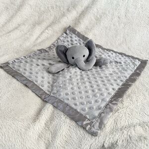 Gray Elephant Lovey Security Blankie Baby Blanket Soothing Toy 16” Minky